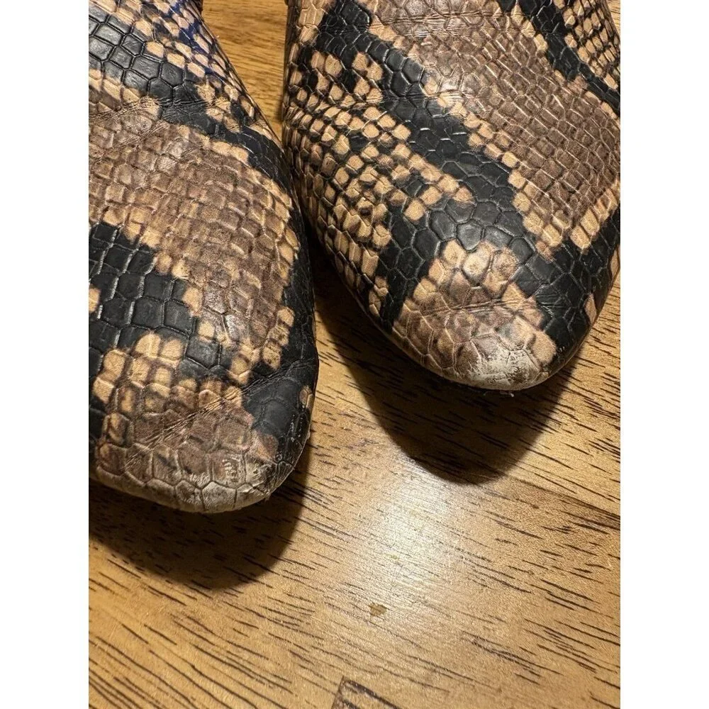 Elizabeth and James Allium Snake Print Mule Slip On Loafer Pointed Toe Size 7‎